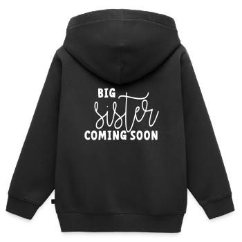 Große Schwester kommt bald. Wird bald große Schwester sein - Kinder Premium Organic Zip Hoodie - Schwarz - Hinten - AI Model Kid Male (0cm)