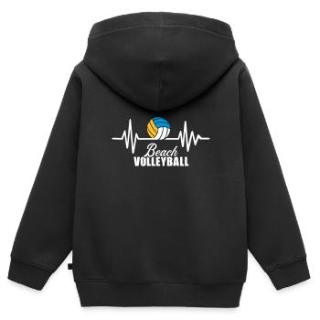 Beachvolleyball - Kinder Premium Organic Zip Hoodie - Schwarz - Hinten - AI Model Kid Male (0cm)