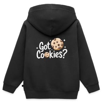 Cookies Cookie Keks Kekse Schokolade - Kinder Premium Organic Zip Hoodie - Schwarz - Hinten - AI Model Kid Male (0cm)