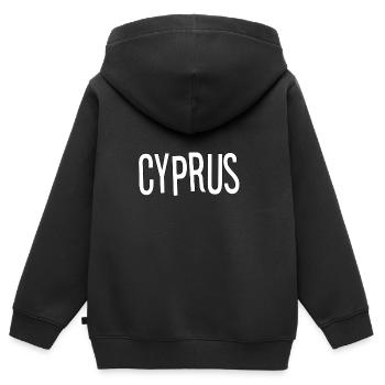Chypre - Sweat Premium à capuche zippé enfant bio - noir - Dos - AI Model Kid Male (0cm)