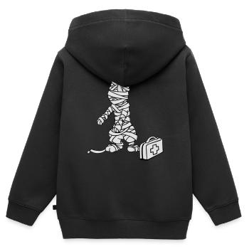 Erste Hilfe Bunny - Kinder Premium Organic Zip Hoodie - Schwarz - Hinten - AI Model Kid Male (0cm)