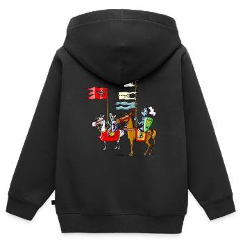Ritter-Wäsche - Kinder Premium Organic Zip Hoodie - Schwarz - Hinten - AI Model Kid Male (0cm)