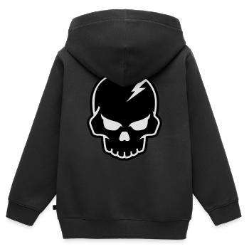 Skull - Kinder Premium Organic Zip Hoodie - Schwarz - Hinten - AI Model Kid Male (0cm)