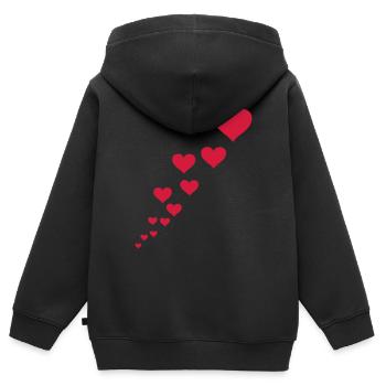 valentine hearts - Sweat Premium à capuche zippé enfant bio - noir - Dos - AI Model Kid Male (0cm)