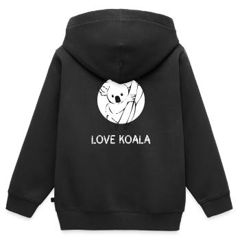 koala arbre dessin mignon Australie drôle - Sweat Premium à capuche zippé enfant bio - noir - Dos - AI Model Kid Male (0cm)