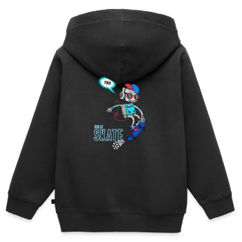 Skate robot skater comic yolo skateboard music - Kids Premium Organic Zip-up Hoodie - black - Back - AI Model Kid Male (0cm)