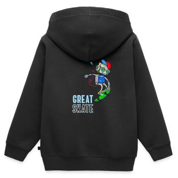 Skater robot skateboard halfpipe Yolo cool stree - Kids Premium Organic Zip-up Hoodie - black - Back - AI Model Kid Male (0cm)