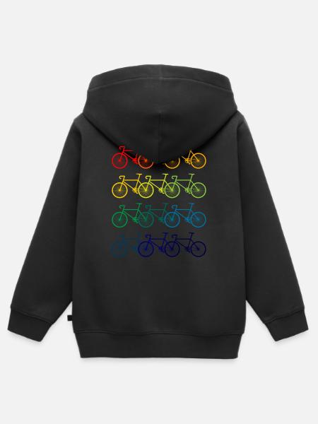 bunte Fahrräder - Kinder Premium Organic Zip Hoodie - Schwarz