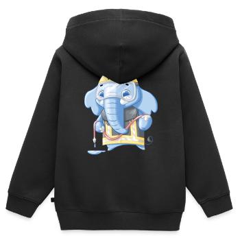 Feuerwehr Elefant - Kinder Premium Organic Zip Hoodie - Schwarz - Hinten - AI Model Kid Male (0cm)