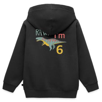 For the 6th birthday for boys Ceratosaurus - Kids Premium Organic Zip-up Hoodie - black - Back - AI Model Kid Male (0cm)