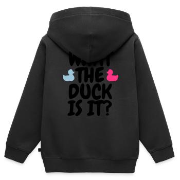 Gender Reveal Party - Kinder Premium Organic Zip Hoodie - Schwarz - Hinten - AI Model Kid Male (0cm)