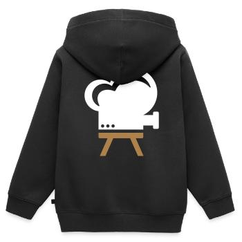 Camera movie - Kids Premium Organic Zip-up Hoodie - black - Back - AI Model Kid Male (0cm)
