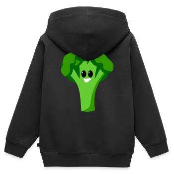 broccoli brokkoli veggie gemuese vegetables11 - Kinder Premium Organic Zip Hoodie - Schwarz - Hinten - AI Model Kid Male (0cm)