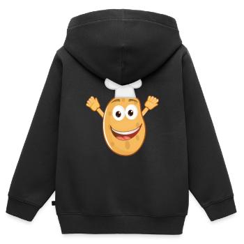 kartoffeln potato halloween gemuese vegetables31 - Kinder Premium Organic Zip Hoodie - Schwarz - Hinten - AI Model Kid Male (0cm)