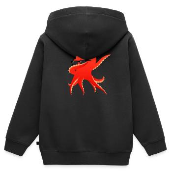 Octopus Dabbing With Sunglasses Dab Dance - Sweat Premium à capuche zippé enfant bio - noir - Dos - AI Model Kid Male (0cm)