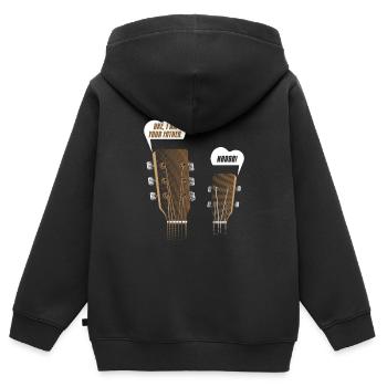 Cadeau de guitare ukulélé Uke vous êtes mon père - Sweat Premium à capuche zippé enfant bio - noir - Dos - AI Model Kid Male (0cm)