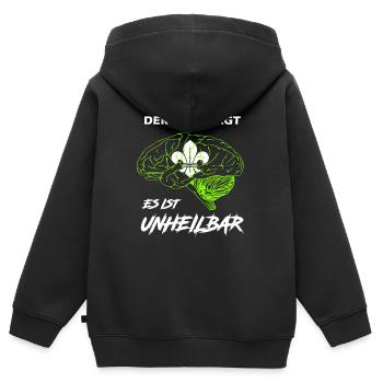 scout - Sweat Premium à capuche zippé enfant bio - noir - Dos - AI Model Kid Male (0cm)