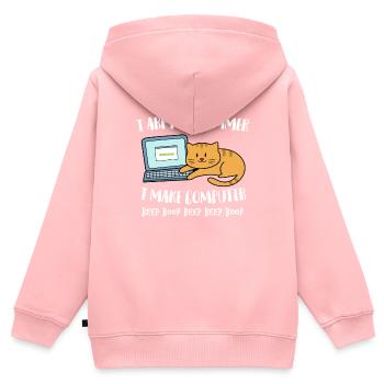 I Are Programmer Computer Lustige Katze Beep Boop - Kinder Premium Organic Zip Hoodie - Rosa - Hinten - AI Model Kid Female (0cm)