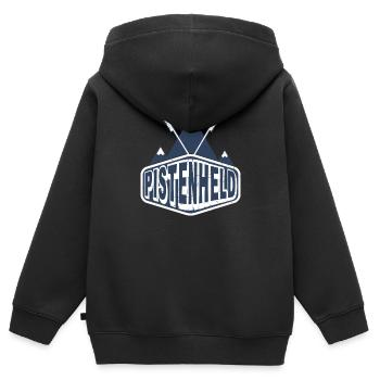 Sports d’hiver skis de pente héros cadeau ski - Sweat Premium à capuche zippé enfant bio - noir - Dos - AI Model Kid Male (0cm)