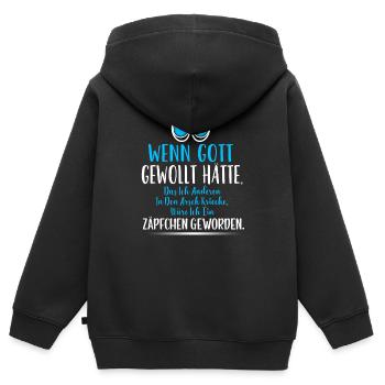 Bin kein Arsch kriecher! - Kinder Premium Organic Zip Hoodie - Schwarz - Hinten - AI Model Kid Male (0cm)