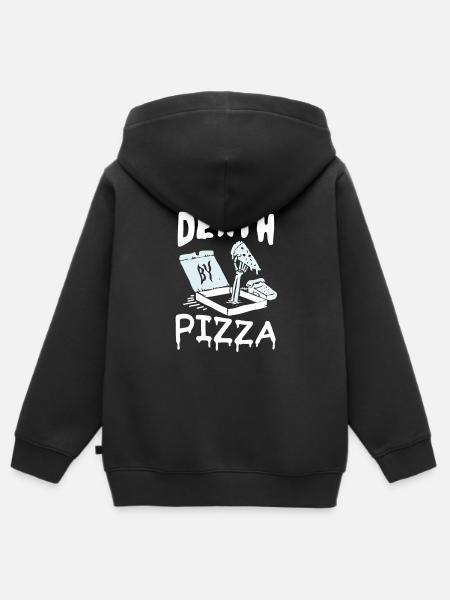 Pizza Death - Hoodie Premium med dragkedja barn ekologisk - svart