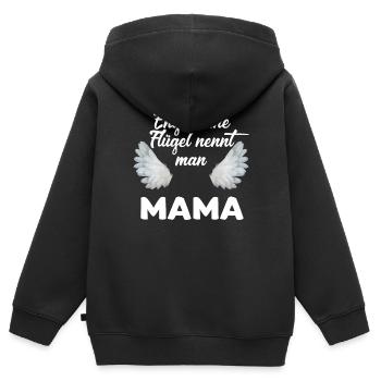 Engel ohne Fluegel - Mama - Kinder Premium Organic Zip Hoodie - Schwarz - Hinten - AI Model Kid Male (0cm)