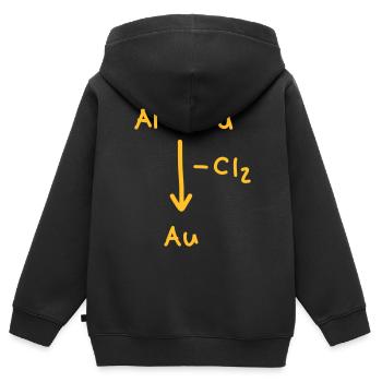 alchemie gold herstellen - Kinder Premium Organic Zip Hoodie - Schwarz - Hinten - AI Model Kid Male (0cm)