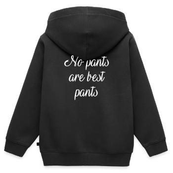 No pants are best pantswhite - Kinder Premium Organic Zip Hoodie - Schwarz - Hinten - AI Model Kid Male (0cm)