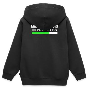 Crise de la quarantaine en cours - Sweat Premium à capuche zippé enfant bio - noir - Dos - AI Model Kid Male (0cm)