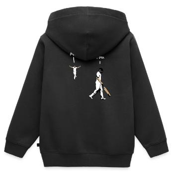 Cricket - Kids Premium Organic Zip-up Hoodie - black - Back - AI Model Kid Male (0cm)