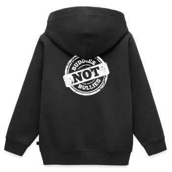 Buddies not Bullies - anti bullying awareness - Sweat Premium à capuche zippé enfant bio - noir - Dos - AI Model Kid Male (0cm)