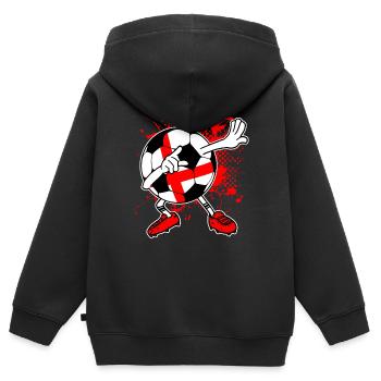 ENGLAND Fußball Nationalmannschaft WM - Kinder Premium Organic Zip Hoodie - Schwarz - Hinten - AI Model Kid Male (0cm)
