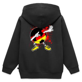 Deutschland Fußball WM Nationalmannschaft - Kinder Premium Organic Zip Hoodie - Schwarz - Hinten - AI Model Kid Male (0cm)