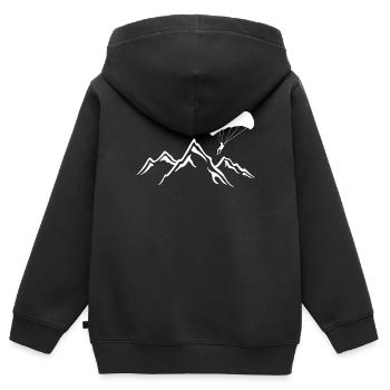 Parapente - parapente - parapente - Sweat Premium à capuche zippé enfant bio - noir - Dos - AI Model Kid Male (0cm)