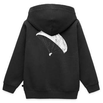 Parapente - parapente - parapente - Sweat Premium à capuche zippé enfant bio - noir - Dos - AI Model Kid Male (0cm)