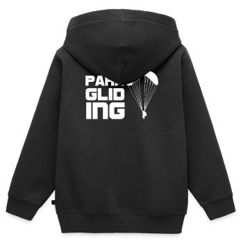 Parapente - parapente - parapente - Sweat Premium à capuche zippé enfant bio - noir - Dos - AI Model Kid Male (0cm)