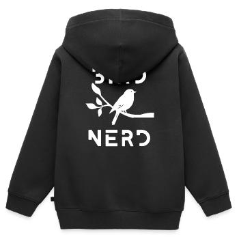 Observation des oiseaux - Observation des oiseaux - Birding - Nerd - Sweat Premium à capuche zippé enfant bio - noir - Dos - AI Model Kid Male (0cm)