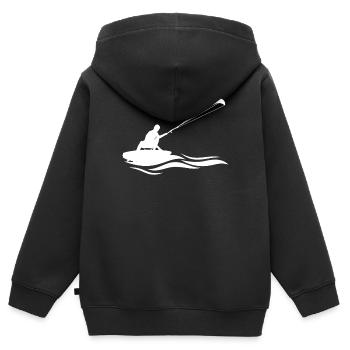 Kitesurf - Kitesurf - Kitesurf - Cadeau - Sweat Premium à capuche zippé enfant bio - noir - Dos - AI Model Kid Male (0cm)