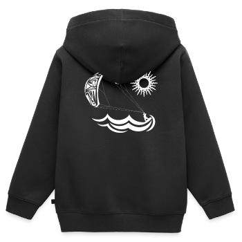 Kitesurf - Kitesurf - Kitesurf - Cadeau - Sweat Premium à capuche zippé enfant bio - noir - Dos - AI Model Kid Male (0cm)