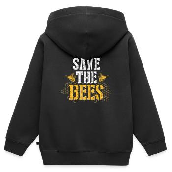 Rettet die Bienen - Imker Geschenk - Kinder Premium Organic Zip Hoodie - Schwarz - Hinten - AI Model Kid Male (0cm)