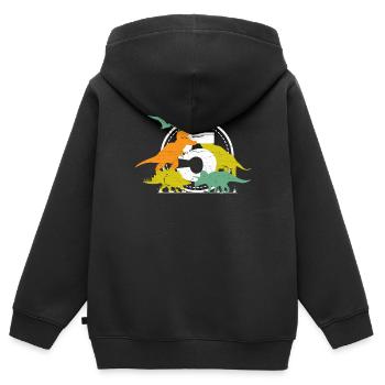 5. Geburtstag - Dinosaurier Dino Geschenk - Kinder Premium Organic Zip Hoodie - Schwarz - Hinten - AI Model Kid Male (0cm)