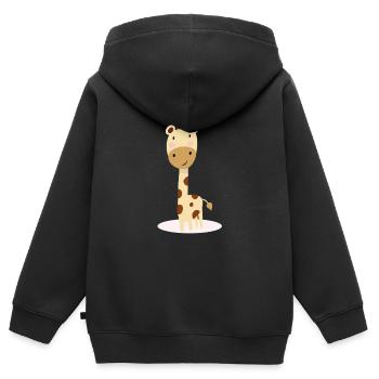 Baby Giraffe - süßes Motiv mit rosa Wangen - Kinder Premium Organic Zip Hoodie - Schwarz - Hinten - AI Model Kid Male (0cm)