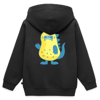 Monster - Kinder Premium Organic Zip Hoodie - Schwarz - Hinten - AI Model Kid Male (0cm)