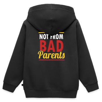 Pas de mauvais parents - Sweat Premium à capuche zippé enfant bio - noir - Dos - AI Model Kid Male (0cm)