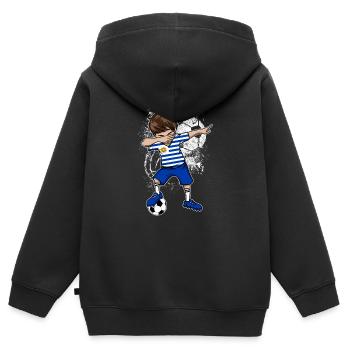 Équipe nationale de l'Uruguay Dab garçon - Sweat Premium à capuche zippé enfant bio - noir - Dos - AI Model Kid Male (0cm)