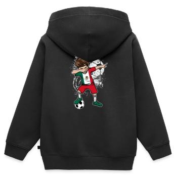 Coupe du monde de footballeur du Mexique - Sweat Premium à capuche zippé enfant bio - noir - Dos - AI Model Kid Male (0cm)