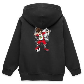 Équipe nationale Pérou Championnat du monde WC - Sweat Premium à capuche zippé enfant bio - noir - Dos - AI Model Kid Male (0cm)