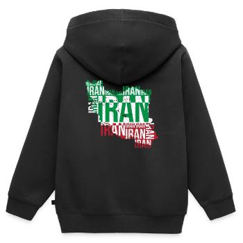 Iran Coupe du Monde Persique Soccer Soccer - Sweat Premium à capuche zippé enfant bio - noir - Dos - AI Model Kid Male (0cm)
