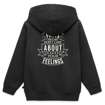 Les faits ne se soucient pas de vos sentiments - Sweat Premium à capuche zippé enfant bio - noir - Dos - AI Model Kid Male (0cm)