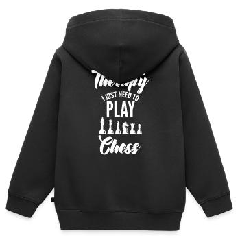 Echecs - Echecs - Echecs - Thérapie - Sweat Premium à capuche zippé enfant bio - noir - Dos - AI Model Kid Male (0cm)
